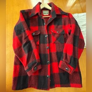 Vintage Red and Black Plaid Wool Jacket